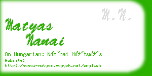 matyas nanai business card